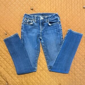 True Religion Girl’s Straight Leg Blue Jeans Julie Size 14